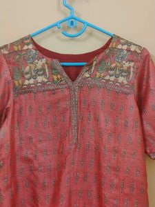 Beautiful Reddish Embroidered Kurti