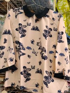 Cute Butterfly Print Top