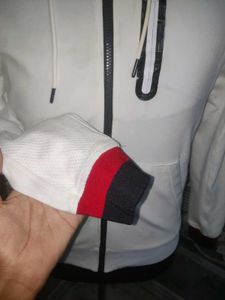 Men's White Zip-Up Hoodie