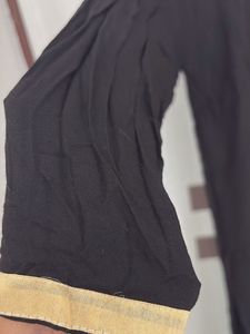Elegant Black Kurta with Golden Embellishments
