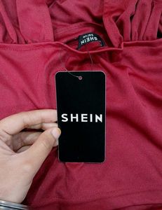Shein Asymmetrical Neck Panel Seam Ruched Top❤️