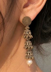 Elegant Jhumka Earrings with Pearl