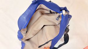 Dubai leather Stylish Blue Handbag with Tassel Det