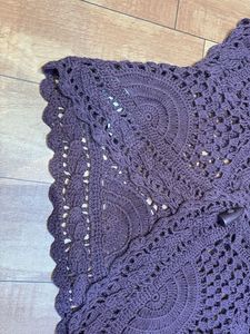 Mango crochet purple shrug