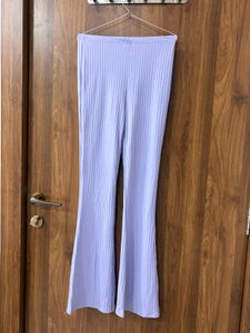 Light Purple Ribbed Flare Pants