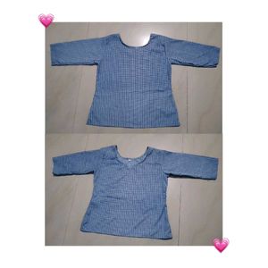 Blue Patterned Top Women's ❇️🍥✨