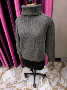 Gray Turtleneck Sweater