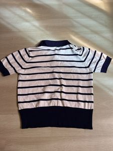 Striped Polo Neck Top