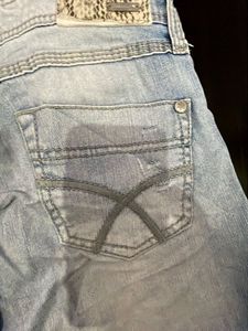 vintage Light Wash Distressed Denim Shorts