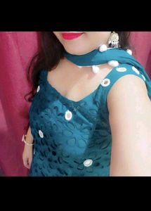 Elegant Teal Chikankari Kurta Set