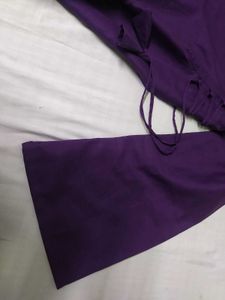 Elegant Purple Kurta Set with Flared Sleeves
