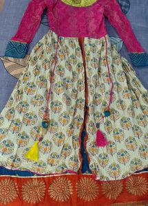 Ethnic Floor Length Multicolor Festive Gown