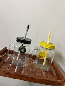 Cute Mason Jar Glasses with Straws