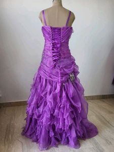 Stunning Purple Ruffled Gown