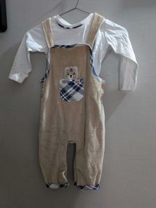 Cute Baby Overalls with Bear Design