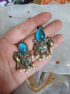 Brass dual Bird Earrings