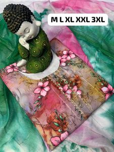 Multicolor Floral Maslin Kurti With Dupatta