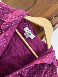 Cute Polka Dot Button-Up Shirt