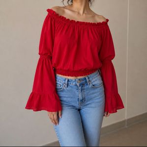 Red Off-Shoulder top