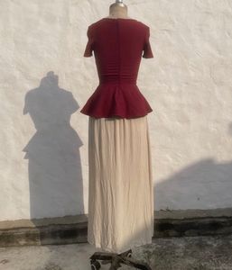 Elegant Peplum Top &amp; Skirt Set