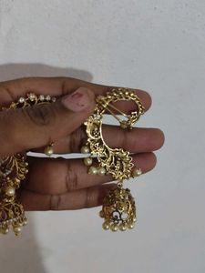 Exquisite Jhumka Earrings with Pearls