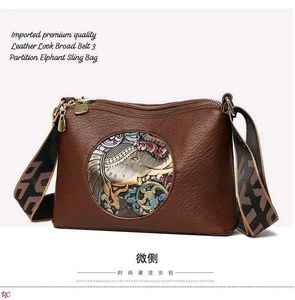 Embossed Elephant Sling Bag