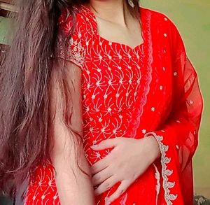Red Kurta Set