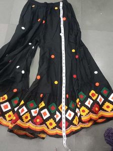 Black Embroidered Sharara Suit