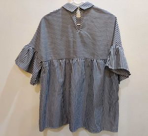 Striped Ruffle Sleeve Top