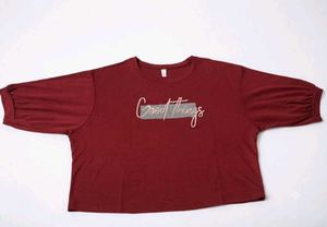 Maroon "Good Things" Graphic T-Shirt