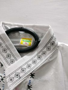 Men's White Kurta with Ganesha Print
