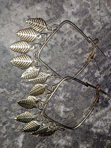 Leaf Dangle Hoop Earrings
