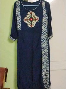 Blue Embroidered Kurti For Sale