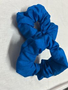 Blue Fabric Scrunchies (Set of 2)