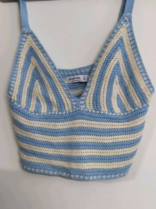 Crocheted Beach Striped Crop Top