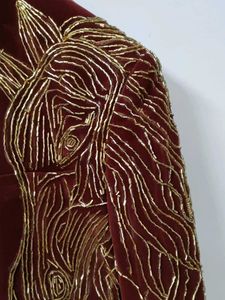 Maroon Embroidered Mens Sherwani