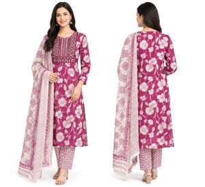 Floral Print Kurta Set with Dupatta