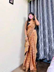 Elegant Brown Printed Saree