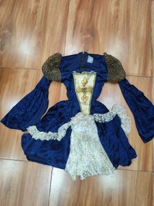 Elegant Blue &amp; Gold Medieval Gown