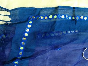 Royal Blue Mirror Work Tissue Dupptta 💙