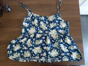 Blue Floral Print Cami Top