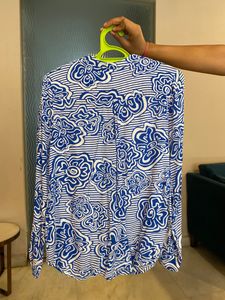 Tommy Hilfiger Blue And White Top Size S-M