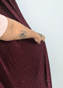 Sparkly Maroon Strappy Midi Dress