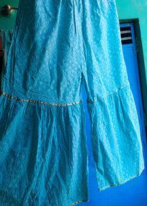 Beautiful Blue Kurta Set with Tassel (M)
