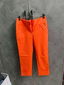 Vibrant Orange Cropped Trousers