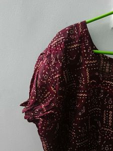 Elegant Maroon Printed maxi dress