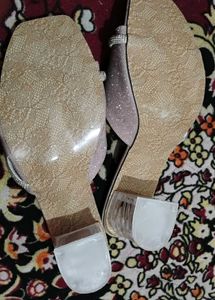 Sparkling Heeled Mules with Rhinestone Bow