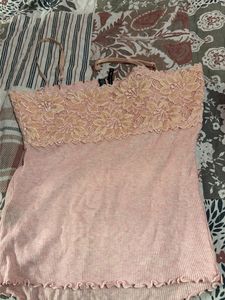 Pink Lace Cami Top