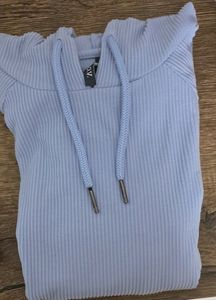 Exclusive Light Blue Sweatshirt With Hoodie