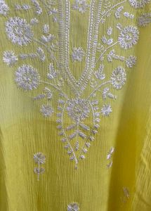 Embroidered ombre Yellow Kurta